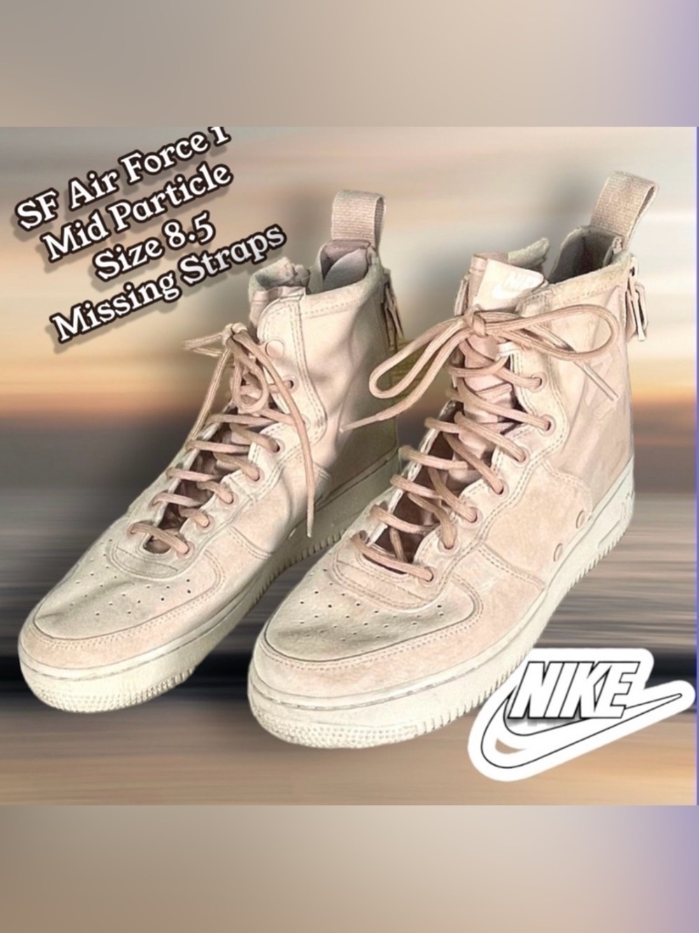 Nike SF Air Force 1 Mid “Particle beige” pale pink AA3966-201 , Women Sz 8 1/2